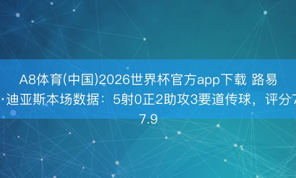 A8体育(中国)2026世界杯官方app下载 路易斯·迪亚斯本场数据：5射0正2助攻3要道传球，评分7.9