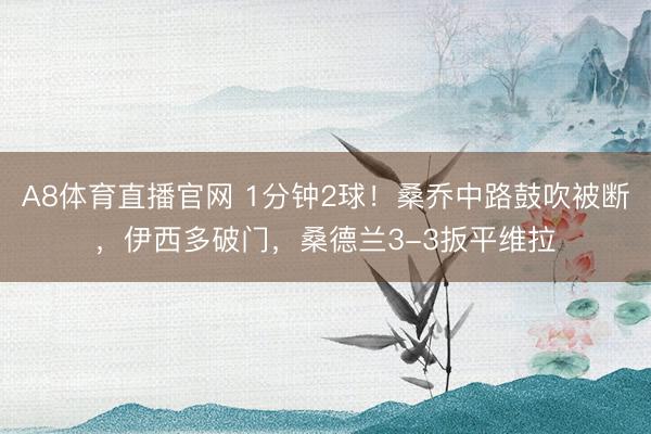 A8体育直播官网 1分钟2球！桑乔中路鼓吹被断，伊西多破门，桑德兰3-3扳平维拉