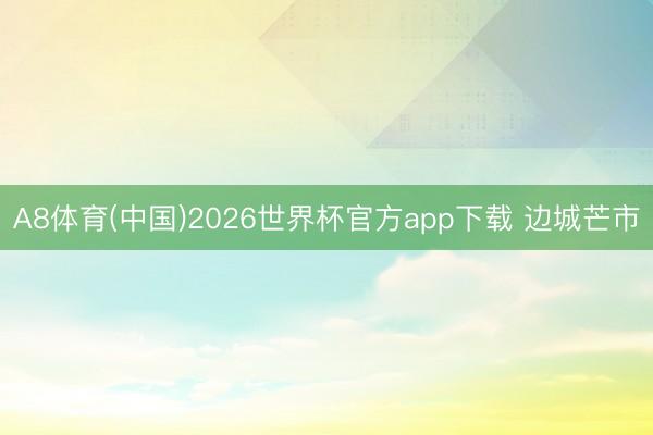 A8体育(中国)2026世界杯官方app下载 边城芒市