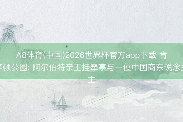 A8体育(中国)2026世界杯官方app下载 肯辛顿公园: 阿尔伯特亲王挂牵亭与一位中国商东说念主
