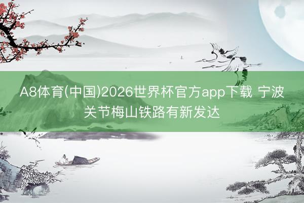 A8体育(中国)2026世界杯官方app下载 宁波关节梅山铁路有新发达